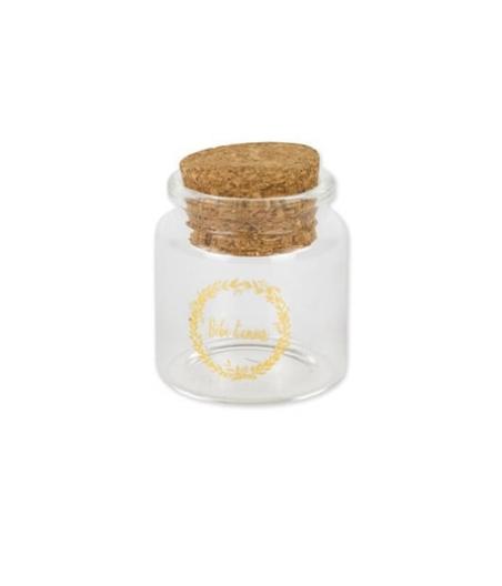 fiole verre bebe d'amour  floque or