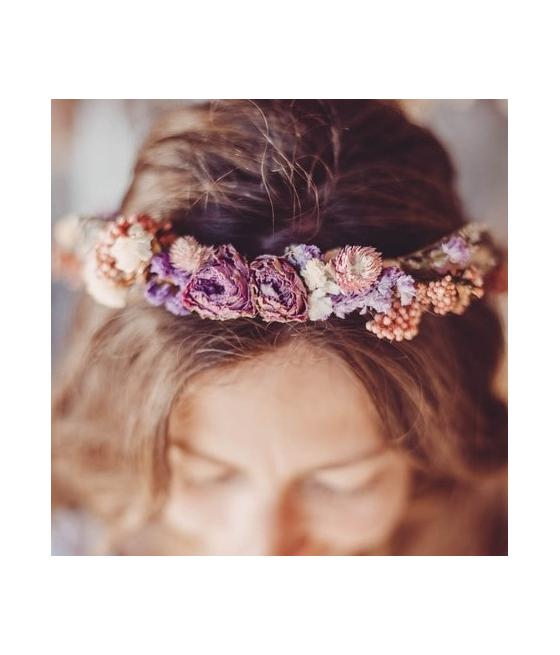 couronne de fleurs sechees degrade