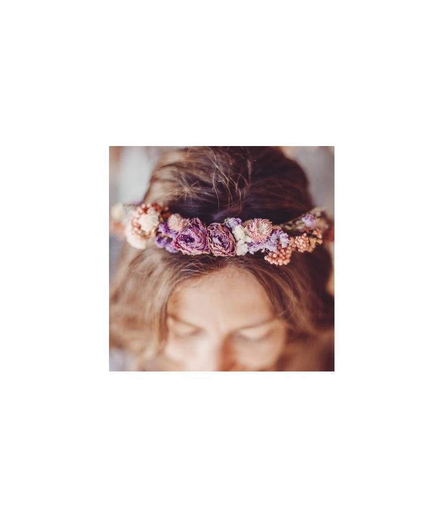 couronne de fleurs sechees degrade
