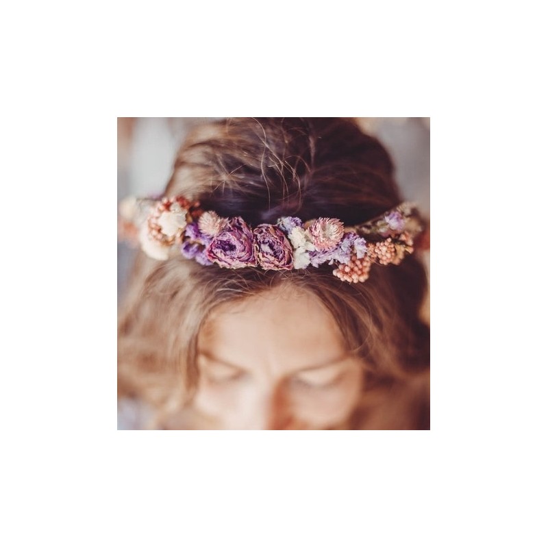 couronne de fleurs sechees degrade