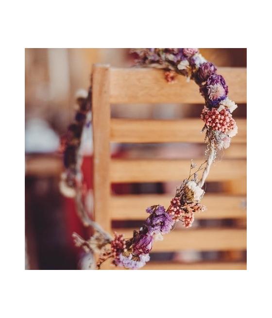 couronne de fleurs sechees degrade