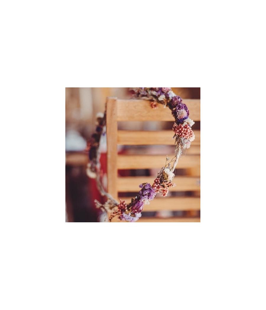 couronne de fleurs sechees degrade