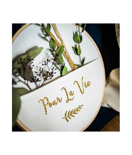 cadre pochette pour la vie bois et lin