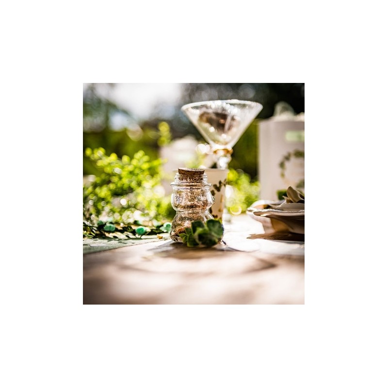 Contenant ourson en verre & bouchon liege