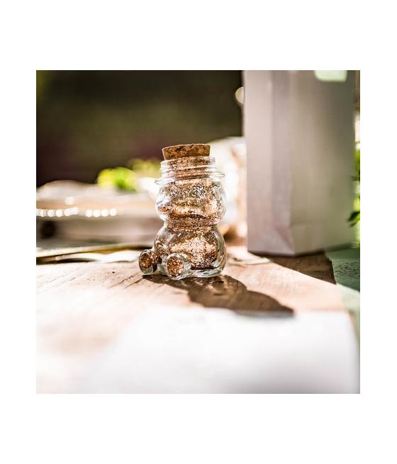 Contenant ourson en verre & bouchon liege