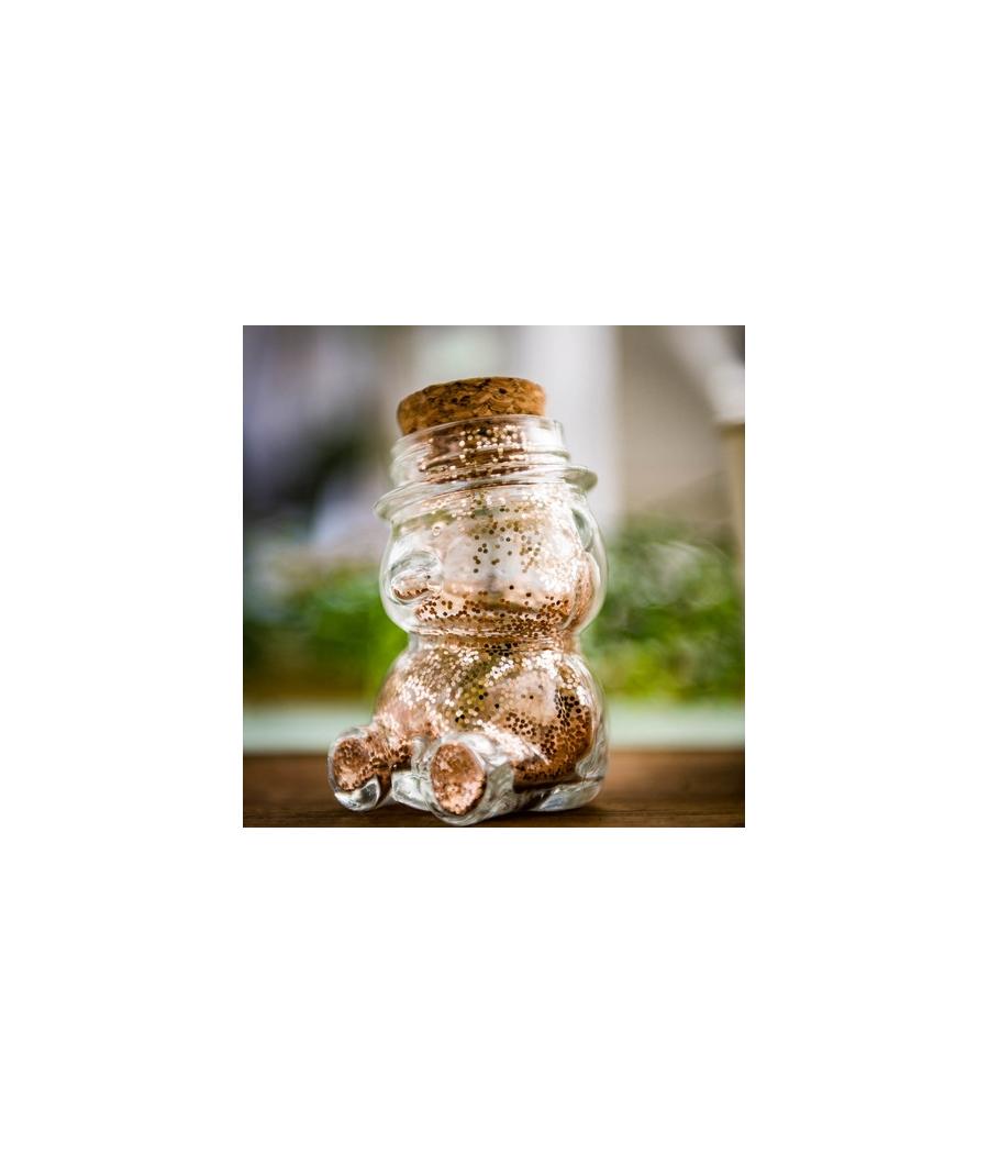 Contenant ourson en verre & bouchon liege