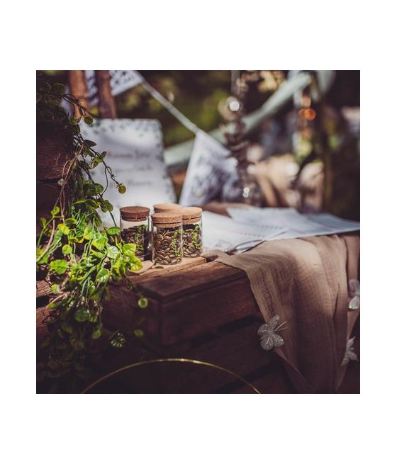 fiole amour couronne vegetale verre