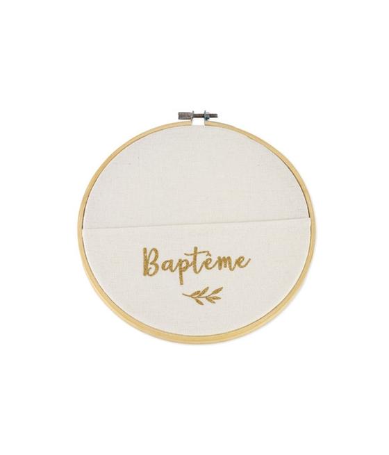 Cadre pochette végétale baptême