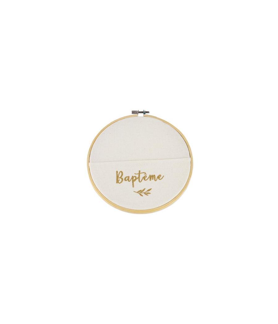 Cadre pochette végétale baptême