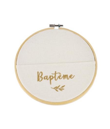 Cadre pochette végétale baptême