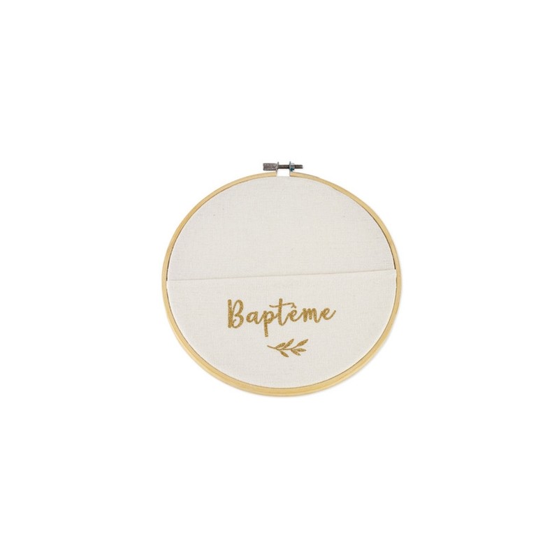 Cadre pochette végétale baptême