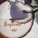 Cadre pochette végétale baptême