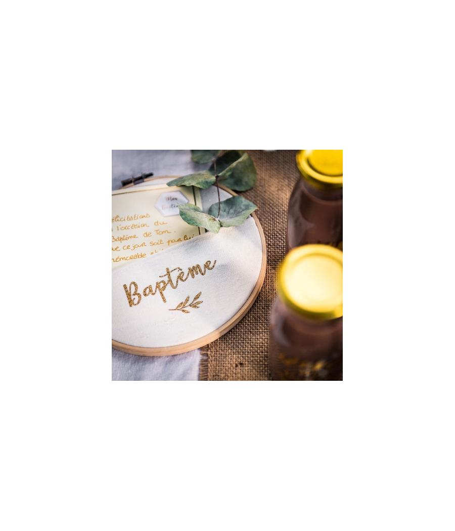 Cadre pochette végétale baptême