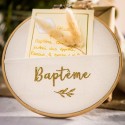 Cadre pochette végétale baptême
