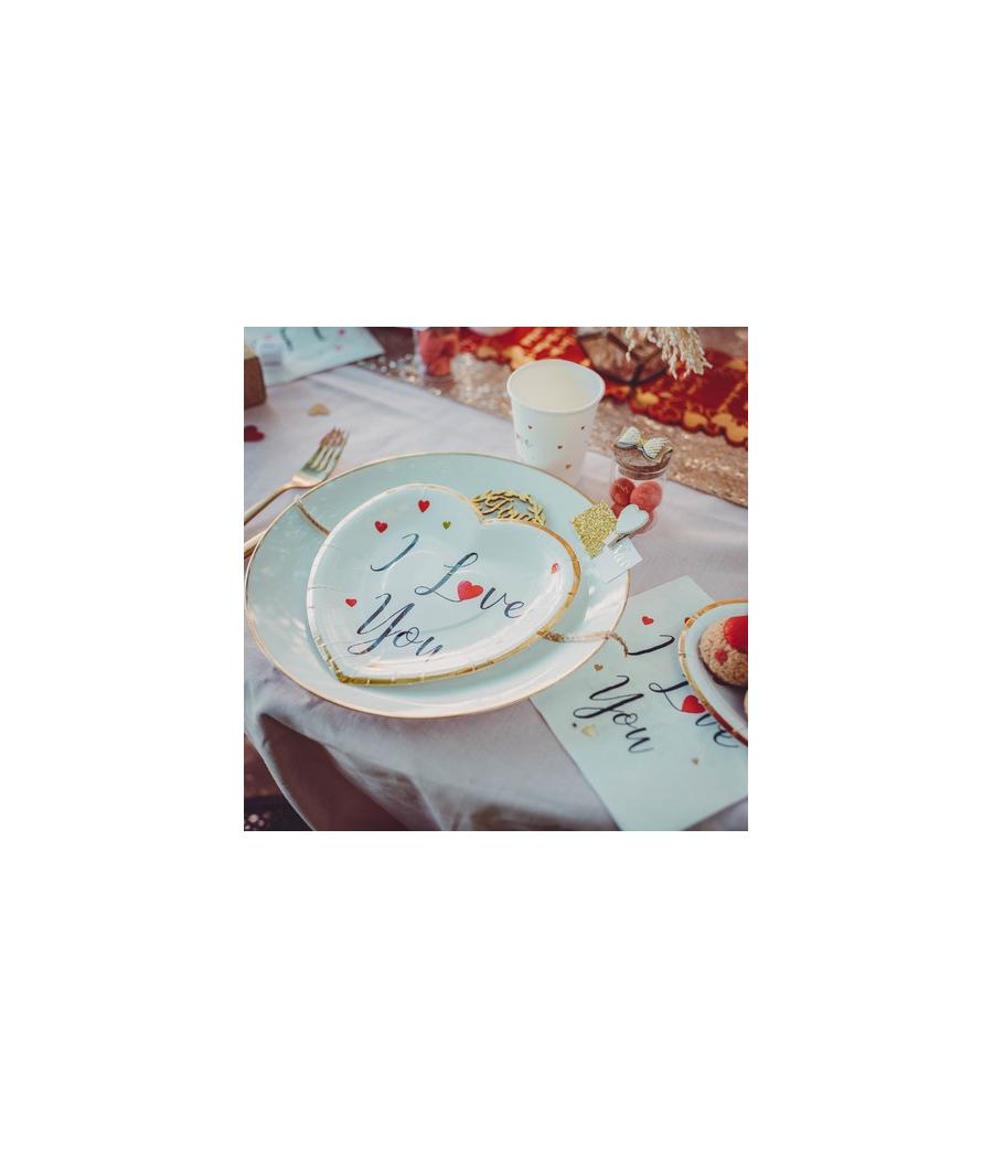 pinces coeur bois blanc paillettes or