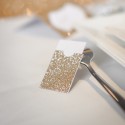10 pochettes paillettes champagne et cartonnette blanche