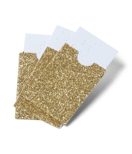 pochettes paillettes or et cartonnette blanche