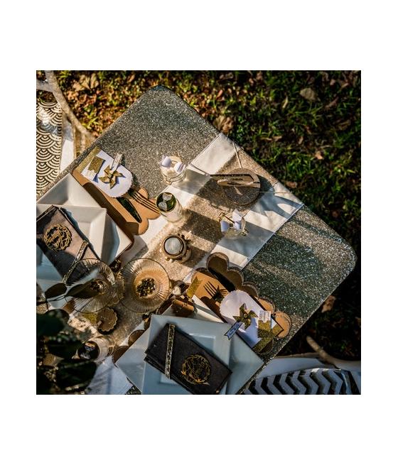 couronnes amour bois paillettes or