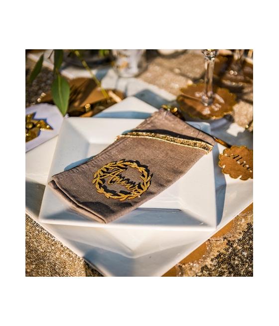 couronnes amour bois paillettes or