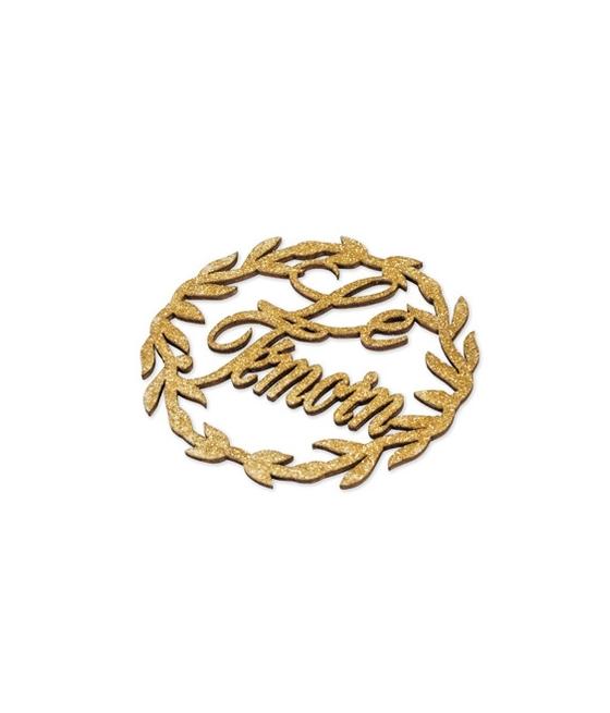 couronnes le temoin bois paillettes or