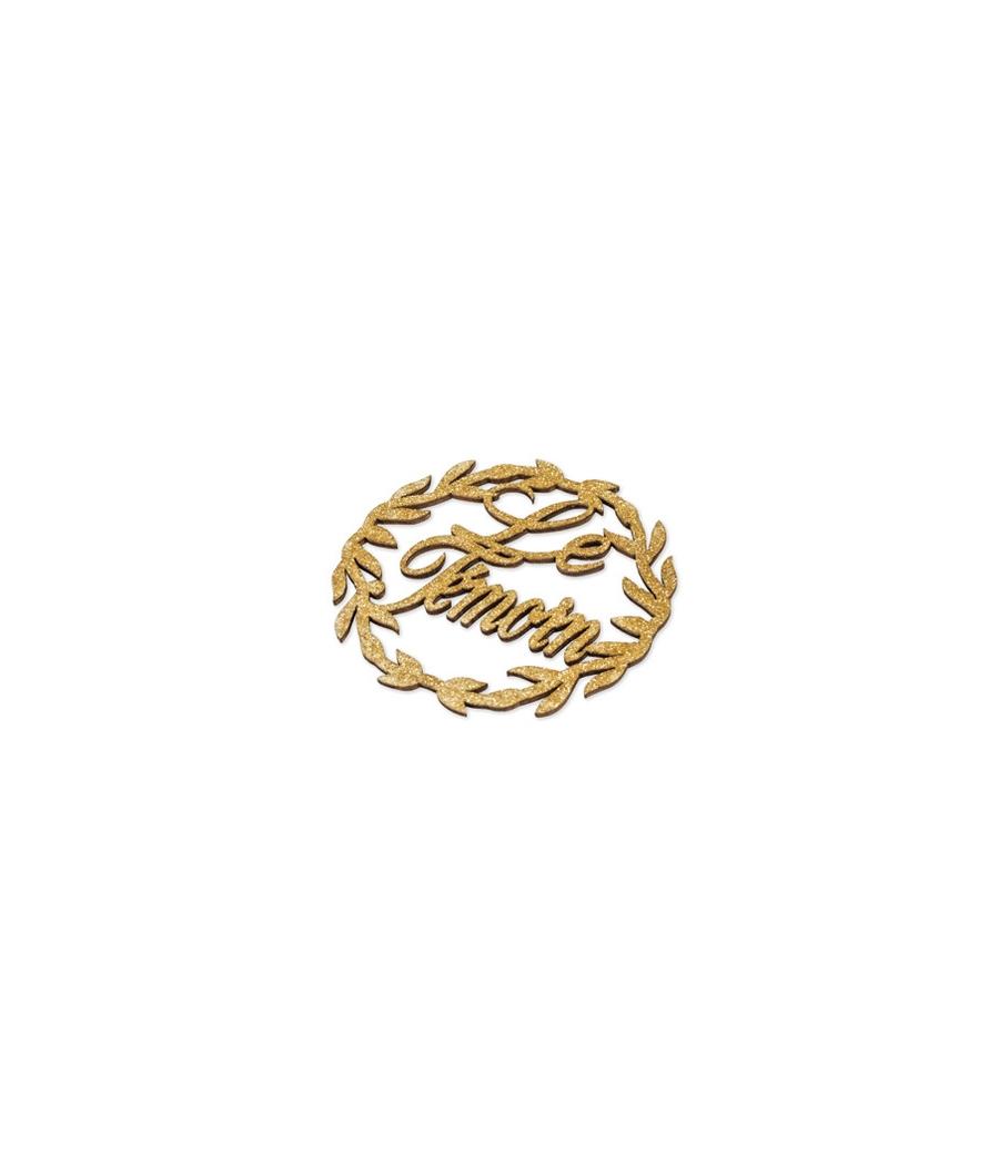 couronnes le temoin bois paillettes or