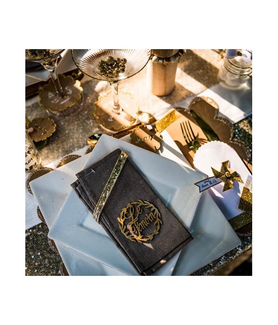 couronnes le temoin bois paillettes or