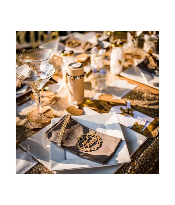 couronnes le temoin bois paillettes or