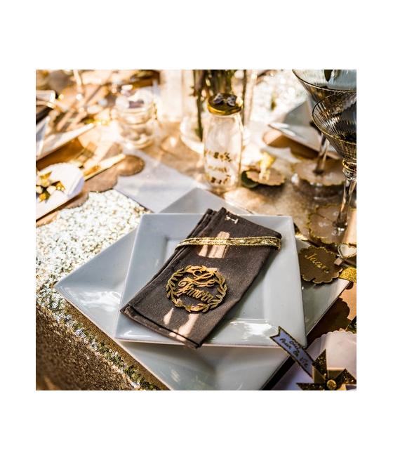 couronnes le temoin bois paillettes or