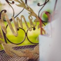 couronnes Mme et Mr bois paillettes or