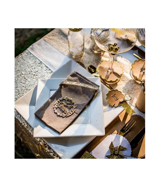 fanions perfores papier paillettes or