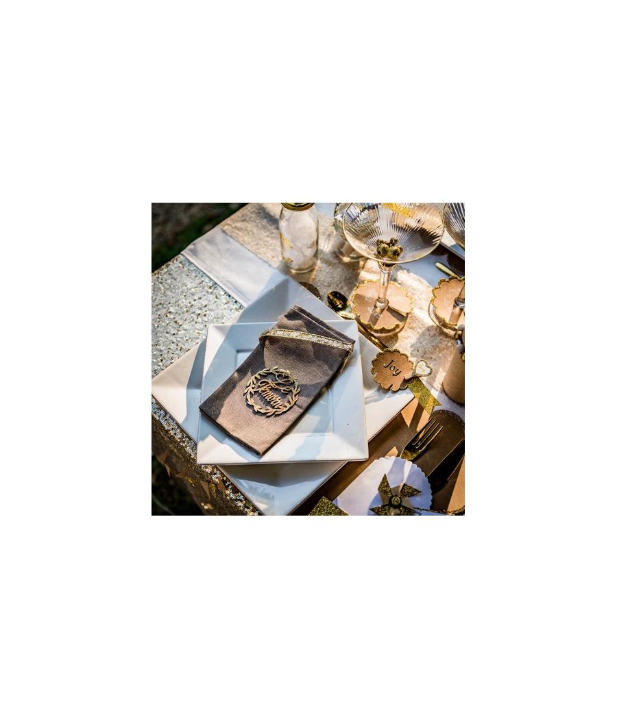 fanions perfores papier paillettes or