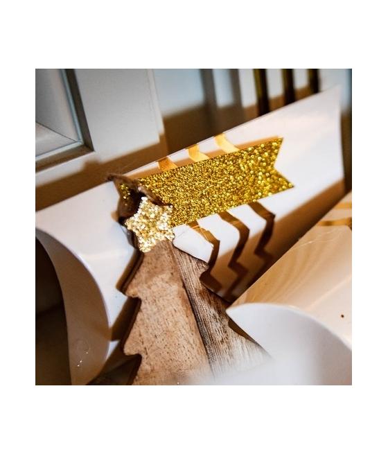 fanions perfores papier paillettes or