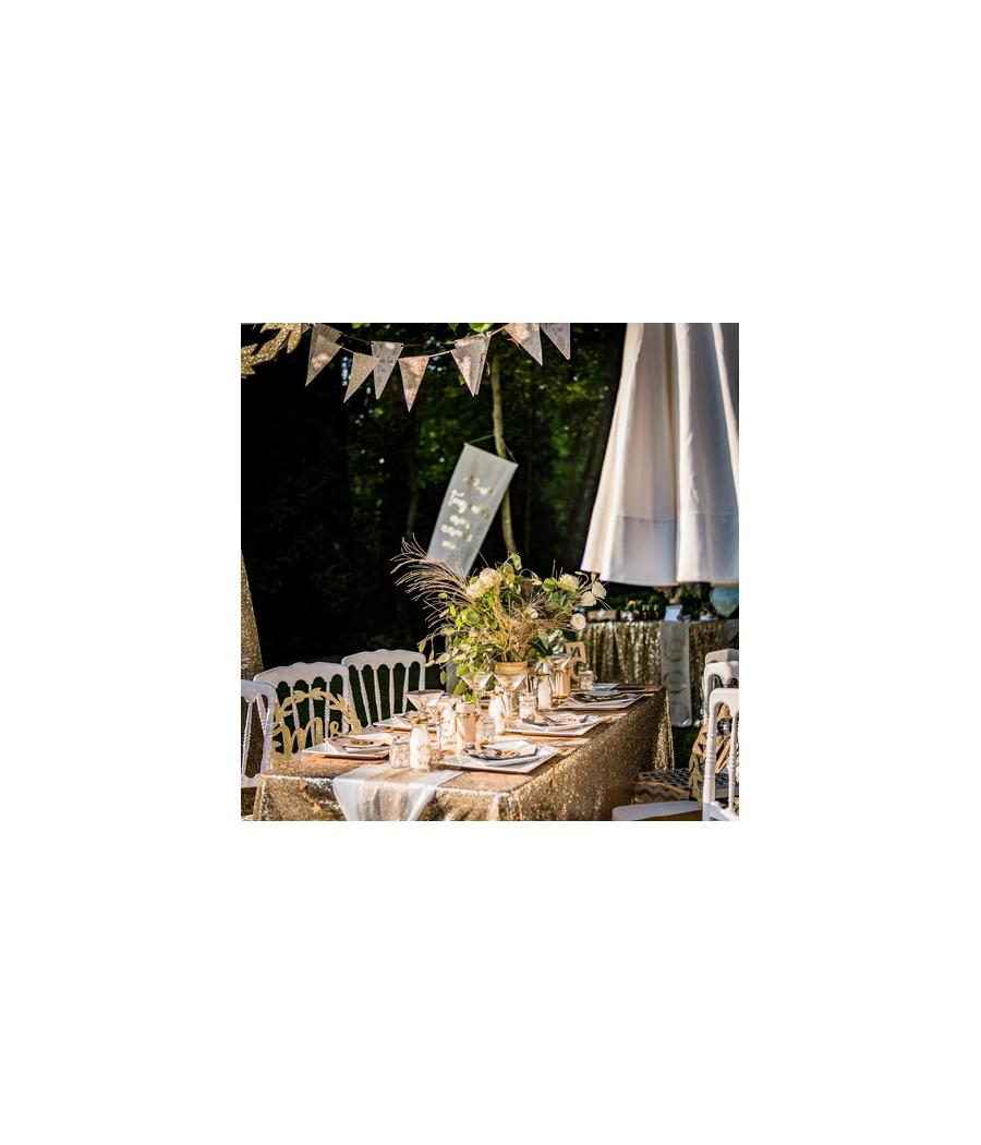 papillon marque places papier blanc paillettes champagne