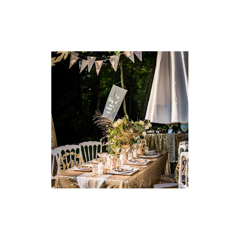 papillon marque places papier blanc paillettes champagne