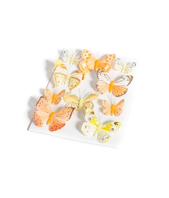 PAPILLONS SUR TIGE DREGRADE DE JAUNE ORANGE