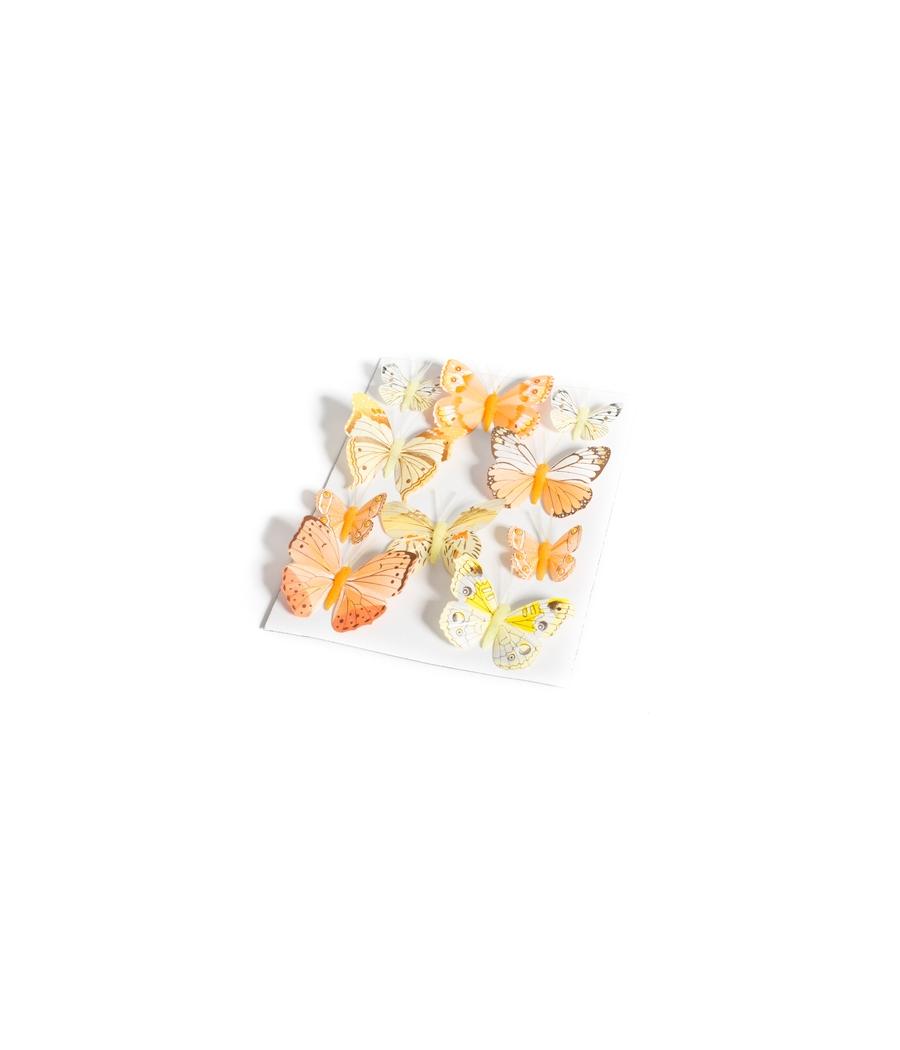 PAPILLONS SUR TIGE DREGRADE DE JAUNE ORANGE