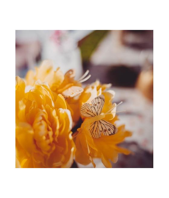 PAPILLONS SUR TIGE DREGRADE DE JAUNE ORANGE