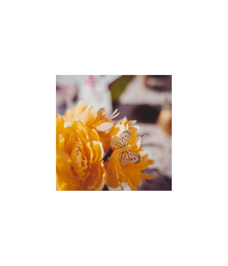 PAPILLONS SUR TIGE DREGRADE DE JAUNE ORANGE