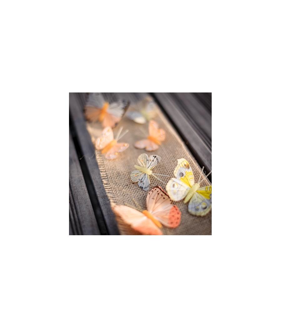 PAPILLONS SUR TIGE DREGRADE DE JAUNE ORANGE