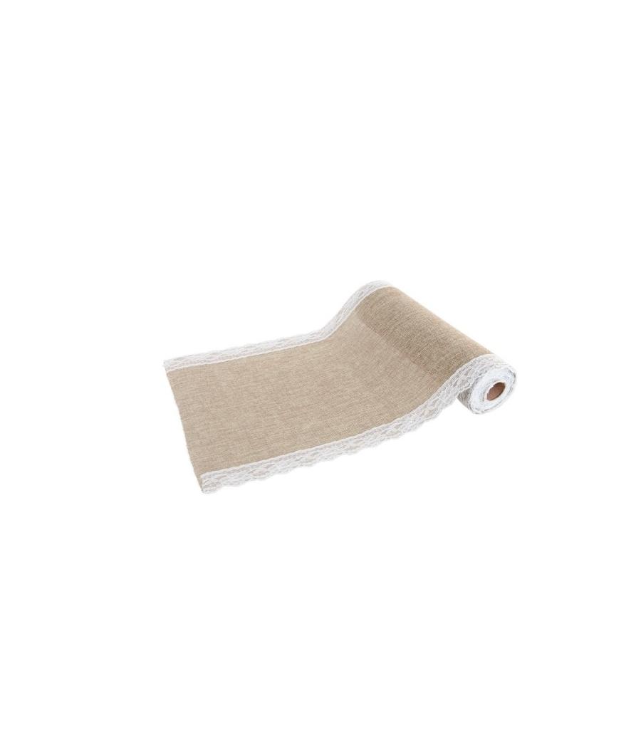 Chemin de table jute et dentelle