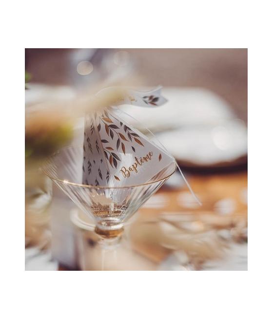 CONTENANTS BAPTEME PAPIER TEXTURE EMBOSSE OR