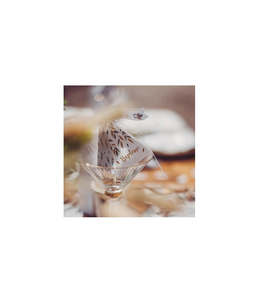 CONTENANTS BAPTEME PAPIER TEXTURE EMBOSSE OR