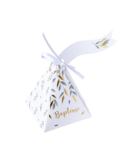 CONTENANTS BAPTEME PAPIER TEXTURE EMBOSSE OR
