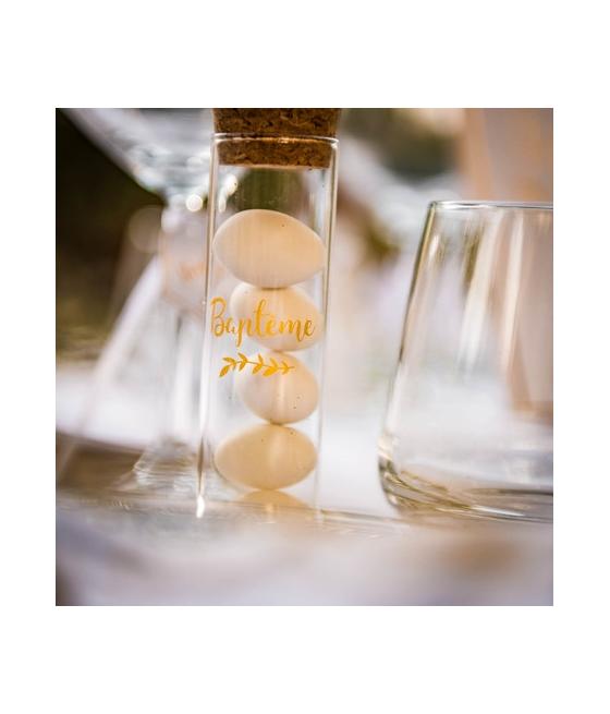 Tube a essai baptême verre or