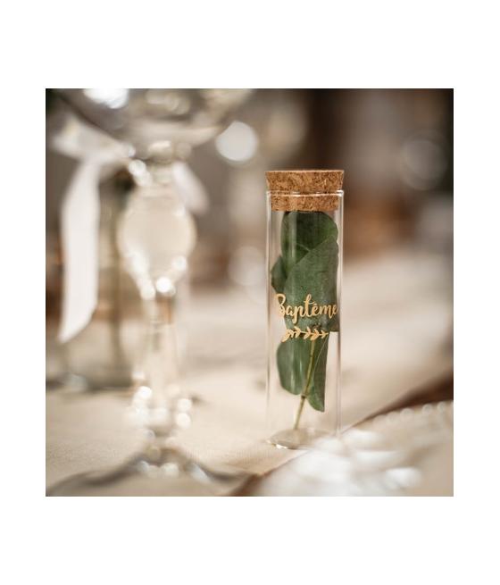 Tube a essai baptême verre or