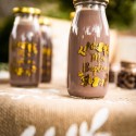 Bouteille Candy bar baptême verre floque or