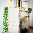 Chemin de table communion Lin floqué champagne