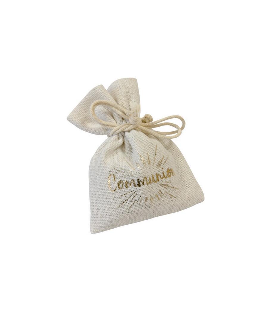 4 Sachets à dragées en toile avec impression dorée
