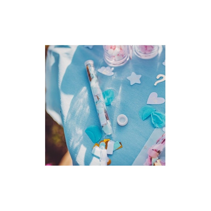 5 baguettes de confettis ciel