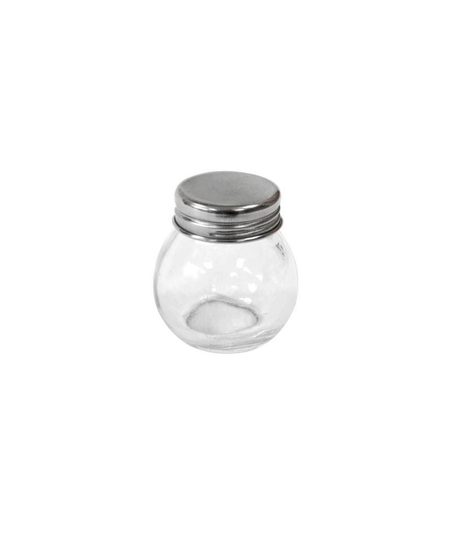 Petit pot en verre avec couvercle en acier